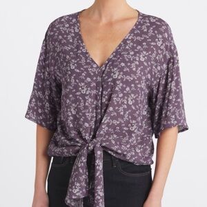LUQ Rhee Tie Front Top